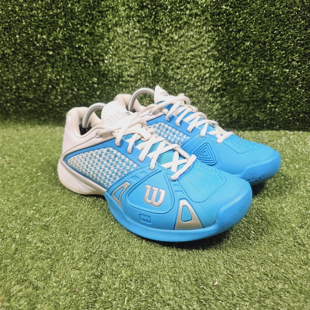 Wilson Rush Pro 2.5‎ Court Clay White Blue Athletic Tennis Sneakers Womens 7